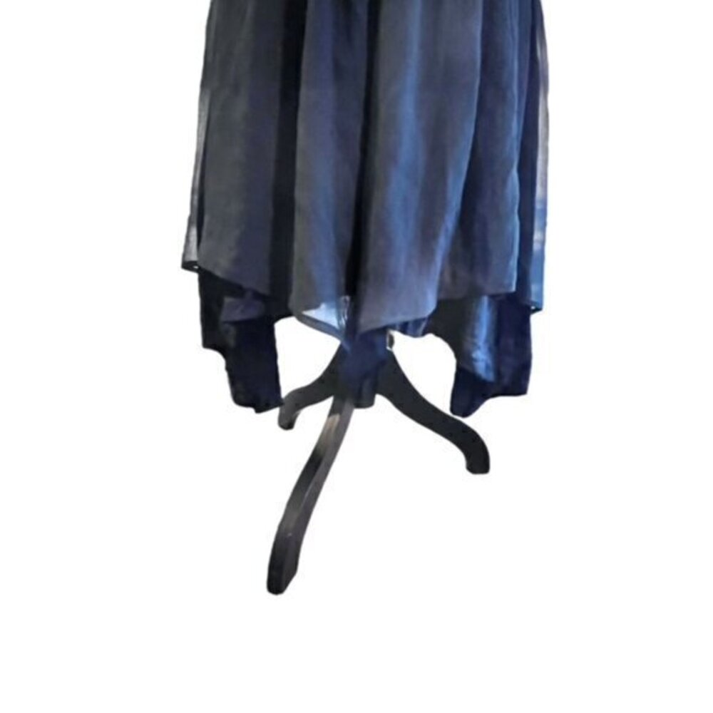 Abercrombie & Fitch Lace Chiffon Dress Sleeveless Mesh Sides Size S Navy Party - Picture 6 of 16